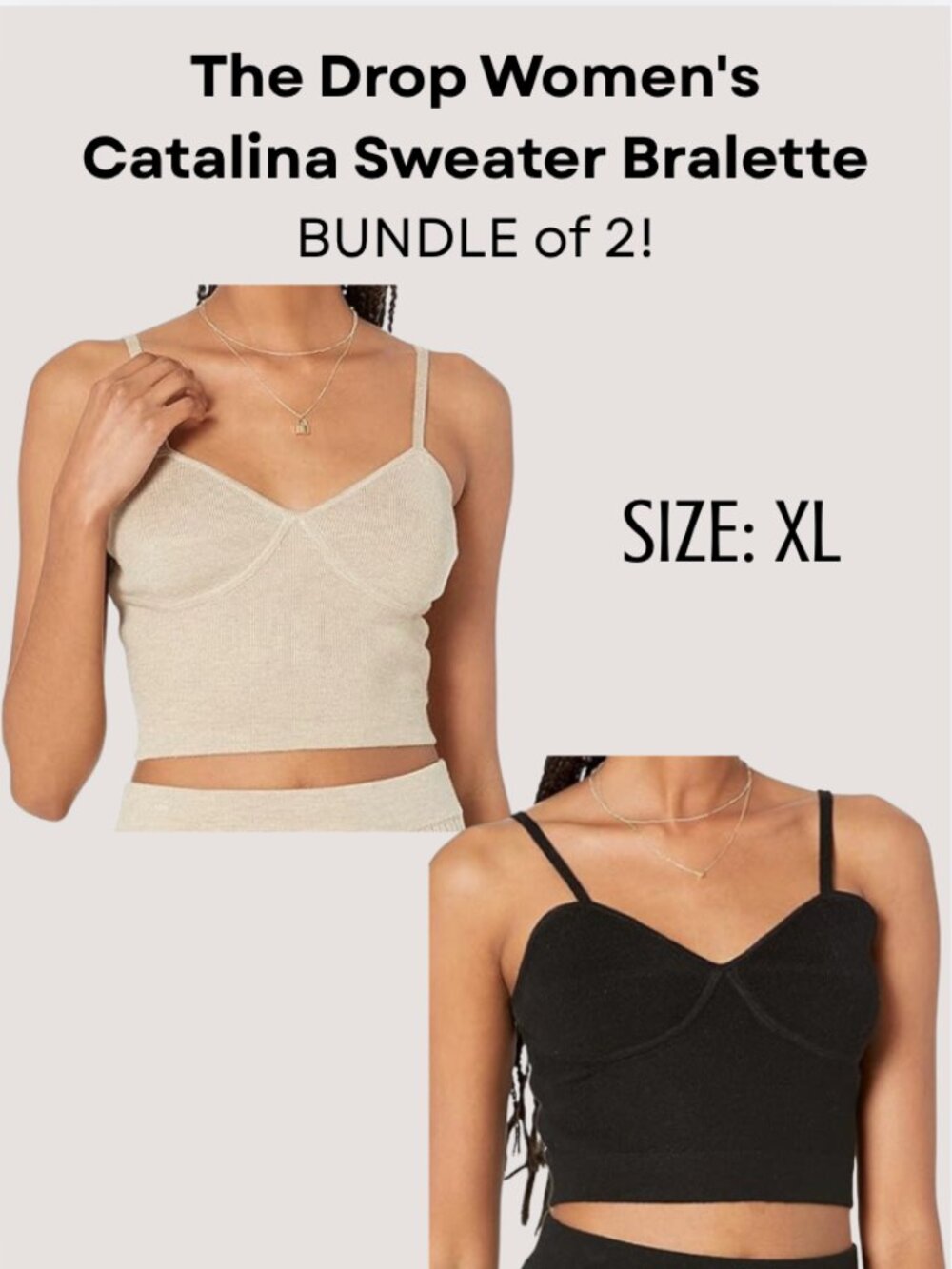 The Drop Women's Catalina Sweater Bralette - BUNDLE OF 2